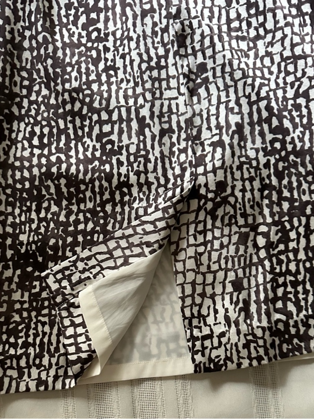 Ann Taylor Animal Print Giraffe Spot Sheath Brown white Silk Midi Dress - Picture 15 of 16